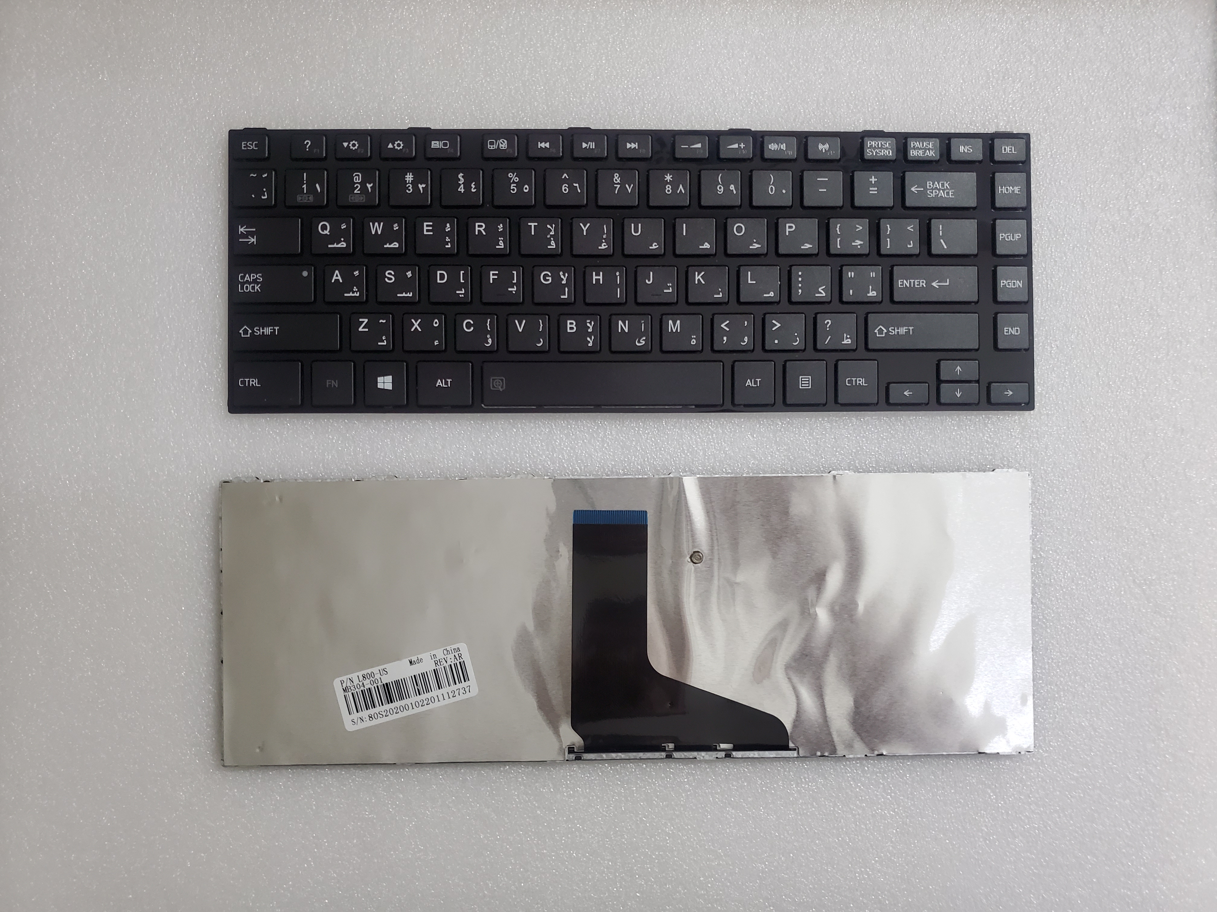 Picture of New Replacement Laptop Keyboard For TOSHIBA L800 BLACK FRAME BLACK (OEM) AR Layout